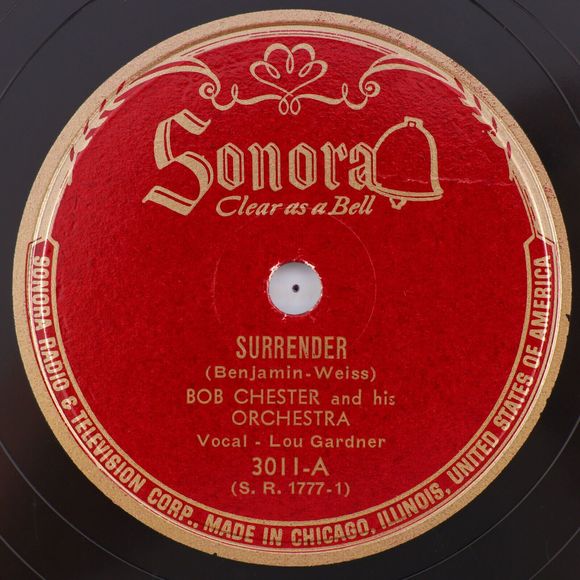 Bob Chester - Surrender / If You Were The Only Girl 1946 10" 78 rpm Record 3011 - Picture 1 of 16